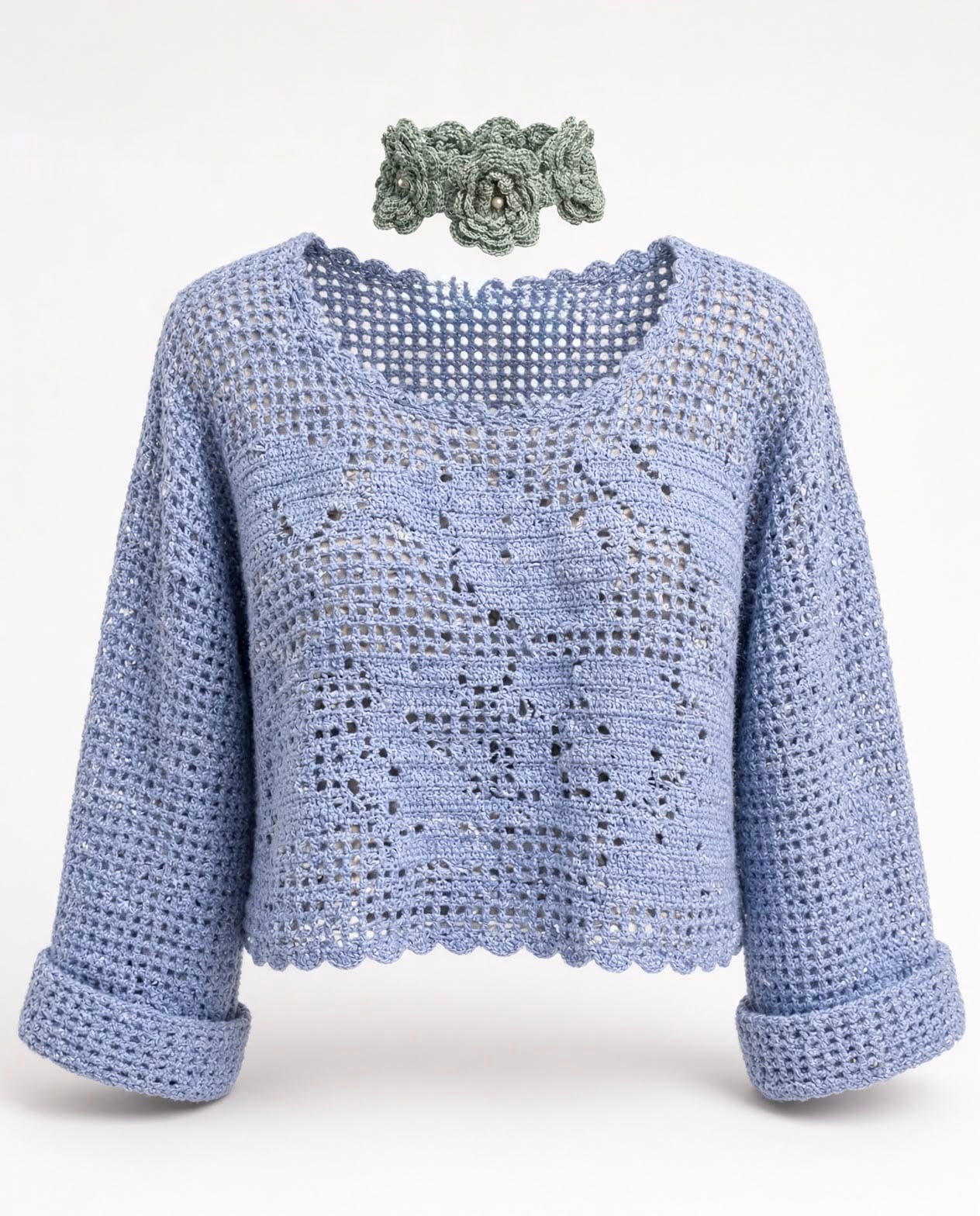 Suéter Nube Azul and Choker